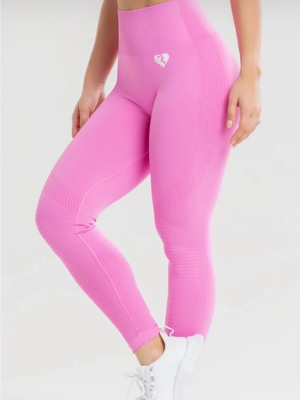Girls' High-Waist Pink Seamless Leggings